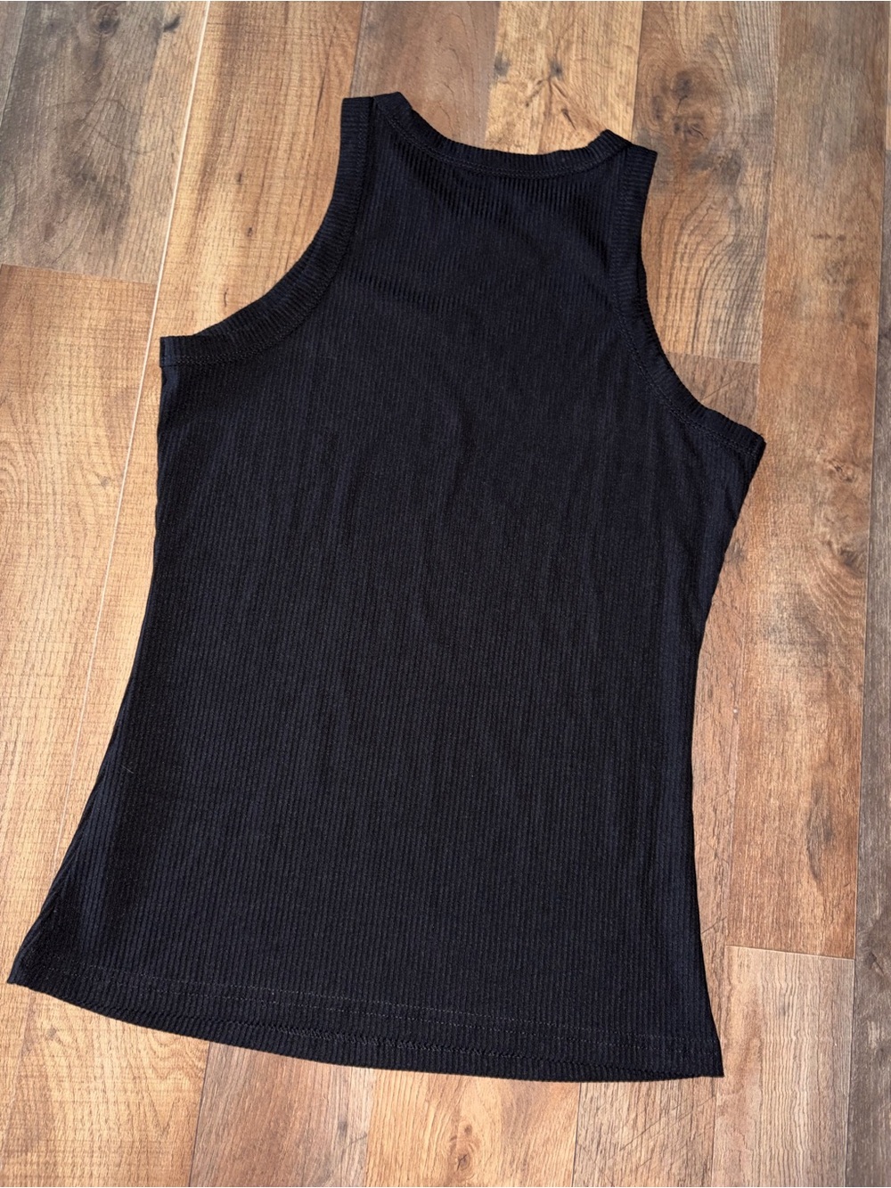 Black Ribbed Tank Top - Picture 2 of 3